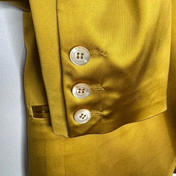 Balmain Paris Atelier Sample Satin Set Blazer & Maxi Skirt Chartreuse Gold S - Picture 14 of 17